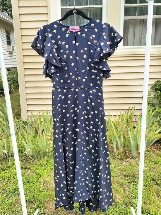 kate spade Dresses & Skirts - Kate Spade Daisy Toss Navy Floral High Low Midi Dress Women Size 2 NWOT Feminine